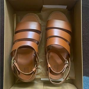 Brown Strappy Espadrille Sandals by Fitflop Size 9